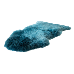 Naturally Sheepskins 90x55cm Teal New Zealand Long Wool Sheepskin Rug - Single