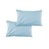 Bloomington Pair of Solid Colour Microfiber Standard Pillowcases 48x73cmx15cm (Flap) Sky