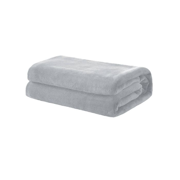 Soft Coral Fleece Throw Rug/Blanket 160 x 220 Silver