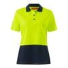 Hard Yakka Women's Yellow/Navy Short Sleeve Hi Vis Polo - Size 12