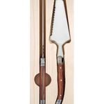 2pc Laguiole Silhouette Stainless Steel Cake Set - Wooden