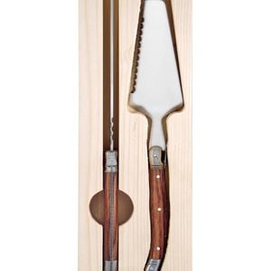 2pc Laguiole Silhouette Stainless Steel Cake Set - Wooden