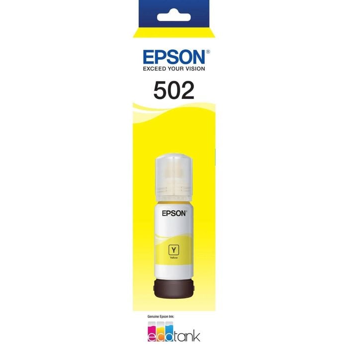 Epson Epson T502 Yellow EcoTank 502 Ink Toner Bottle C13T03K492 Genuine Original
