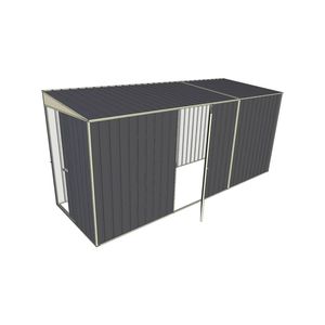 Build-a-Shed 1.5 x 4.5 x 2m Single Hinged Side Door Skillion Shed - Grey