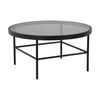 Modern Furniture CASHEL Round Coffee Table 80cm - Smoke & Black