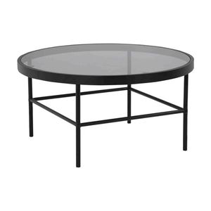 Modern Furniture CASHEL Round Coffee Table 80cm - Smoke & Black