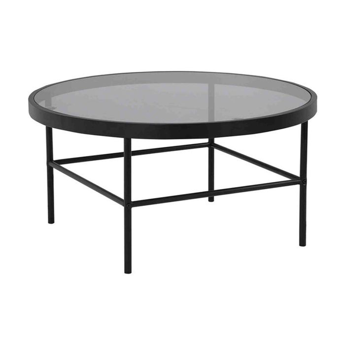 Modern Furniture CASHEL Round Coffee Table 80cm - Smoke & Black