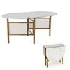 Costway 3in1 Extendable Dining Table 1.5m Drop Leaf Kitchen Counter White