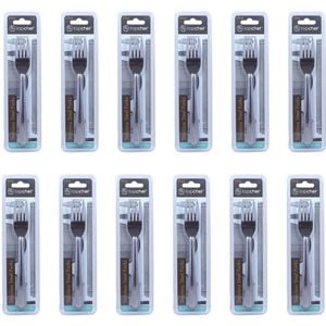12x 4pc Topchef Stainless Steel Table Forks Cutlery Set 18cm Silver
