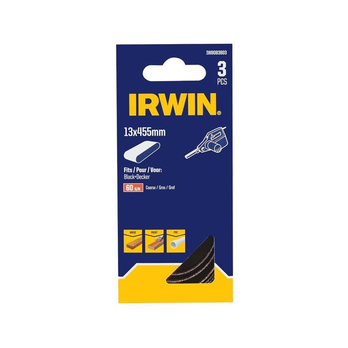 IRWIN 13mm 60G Powerfile Belts - 3 Pack