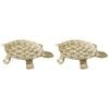 2PK LVD Aluminum Turtle Decorative Brass Tray 21x15cm - Gold