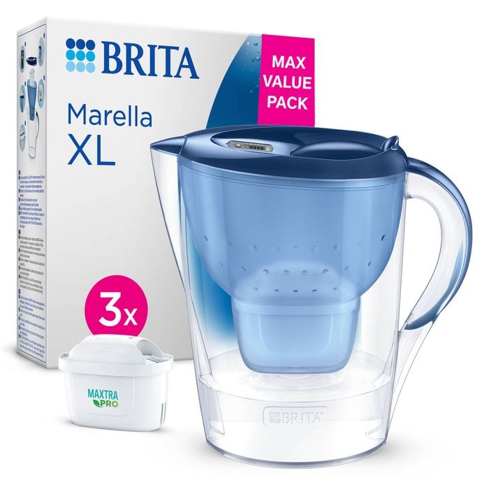 Brita Water Filter Jug Marella XL 3.5L (3 Maxtra Pro Filters) - Blue