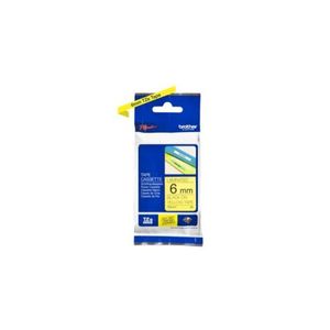 Brother TZE-611 Black on Yellow Tape - 6mm