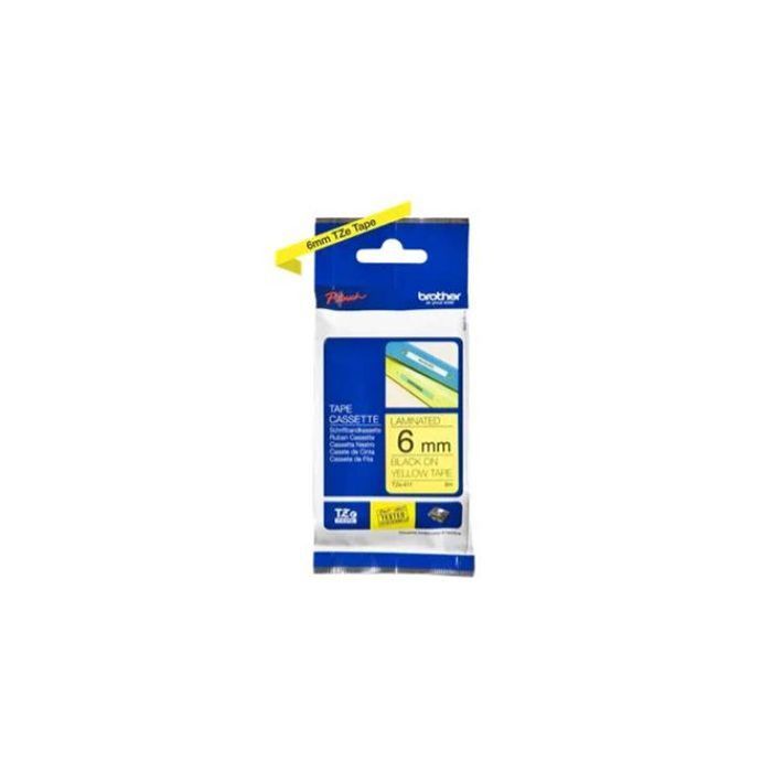 Brother TZE-611 Black on Yellow Tape - 6mm