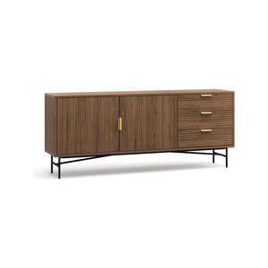 Kina 180cm Light Walnut Ripple Slatted Sideboard