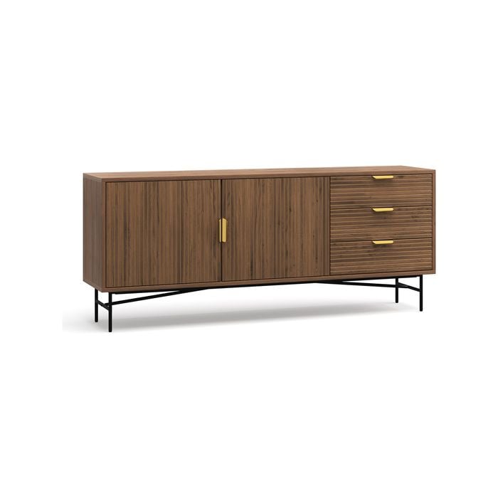 Kina 180cm Light Walnut Ripple Slatted Sideboard