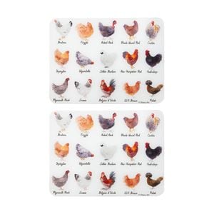 2x Ashdene Best In Breed Farm Surface Protector Placemat Chicken Animal Art