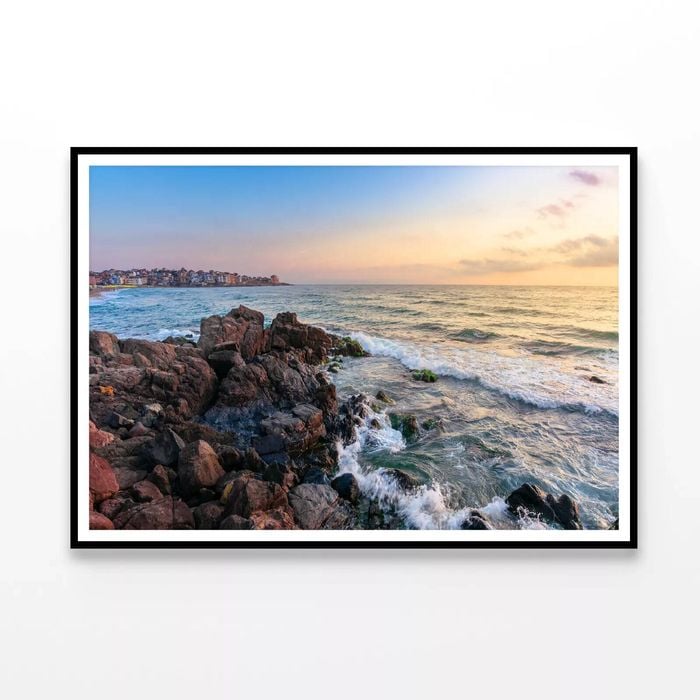 Ocean at Sunset with Rocks  Print 100% Australian Made 90x60cm  (Poster)