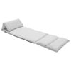 vidaXL Folding Floor Chair Light Grey Microfibre Lounger