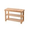 Sherwood Vivonne 2-tier Bamboo Bench With Shoe Rack, Natural Bamboo Shoe Organiser, 70x28x45.5cm