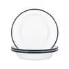 Argon Tableware White Enamel Deep Bowls - 19cm - Navy - 12x