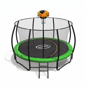 Kahuna Trampoline 16 ft with Basketball Set - Green