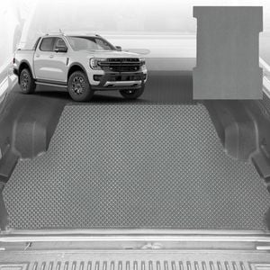 6D Diamond Ute Tub Mat for Ford Ranger PX3 Dual Cab Ute 2018-2022 (with Plastic tub Liner) - Grey