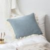 CottonMore 100% Cotton Knitted Lotus Flange Cushion Cover Blue Grey 45x45cm