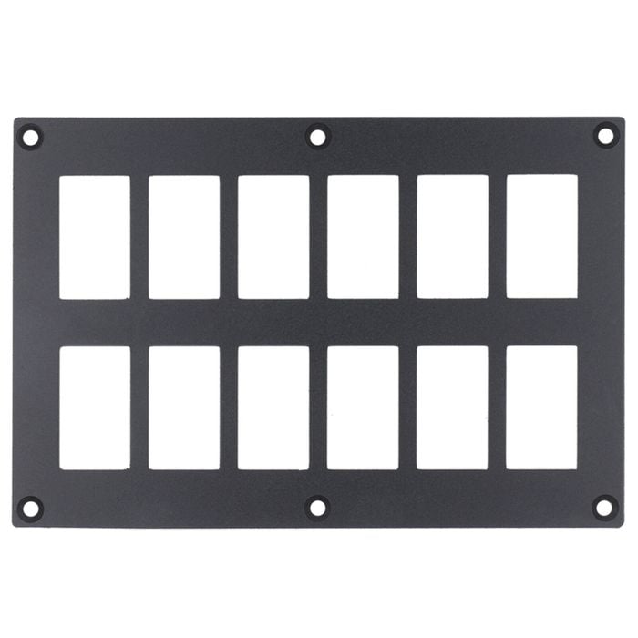 Switch Boss 12 Gang Black Aluminium Rocker Switch Mounting Panel