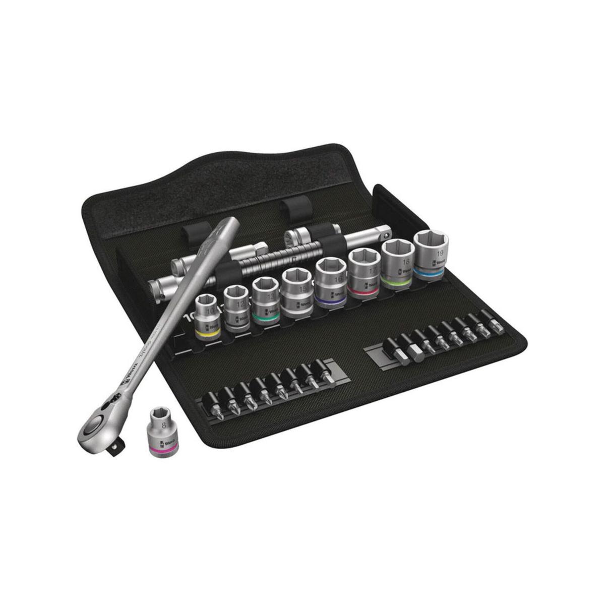 Wera Metric 29 Piece 8100 Metal Ratchet Set with Switch Lever 3/8 ...