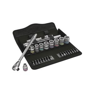 Wera Metric 29 Piece 8100 Metal Ratchet Set with Switch Lever 3/8" Drive Set