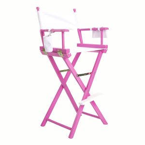 76cm Tall Director Chair - PINK HUMOR - Pink Humor | Pink,White | Beech Wood