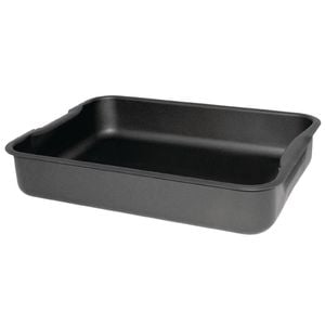 Vogue Baking Roasting Dish Hard Anodised Aluminium with Integral Handles 325x225x45mm Oven Tray