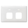 HPM LINEA Double Autoswitch Powerpoint Coverplate - White