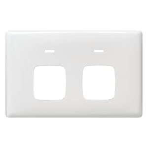 HPM LINEA Double Autoswitch Powerpoint Coverplate - White