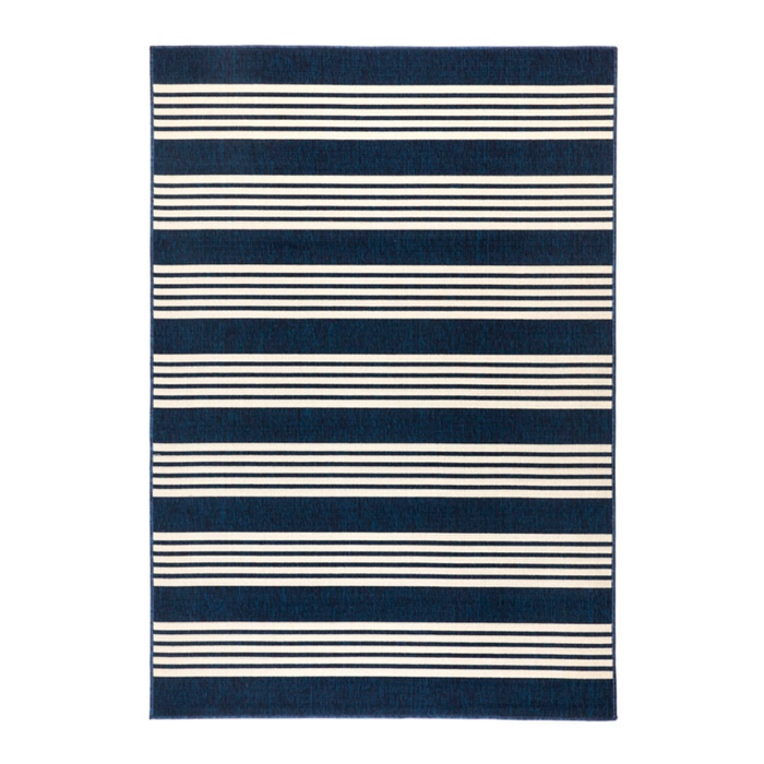 Fab Habitat 200x300cm Blue Stripe Mariona Outdoor Rug