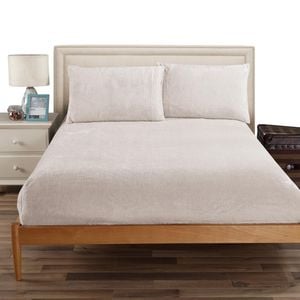 Ramesses Teddy Fleece Fitted Sheet Combo Set Single-Beige