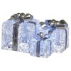 Christabelle Set of 3 Christmas Gift Boxes Display With Lights Jewelled Wire and Silver Bows