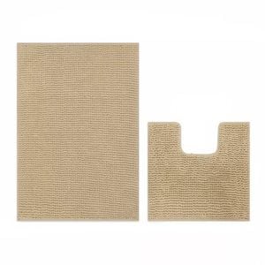 Large chenille bath mat toilet root mat super comfy non slip highly absorbent