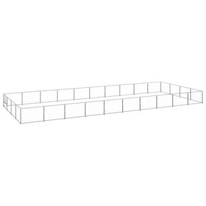 vidaXL Dog Kennel Silver Steel Outdoor Puppy Enclosure Dog Pet Supply Cage