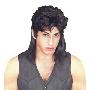 Rubies Mullet Wig Adult Fake/Faux Hair Party Costume Dress-up Accessory Black