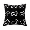 SOGA Black Teddy Fleece Pony Design Throw Pillow 45cm