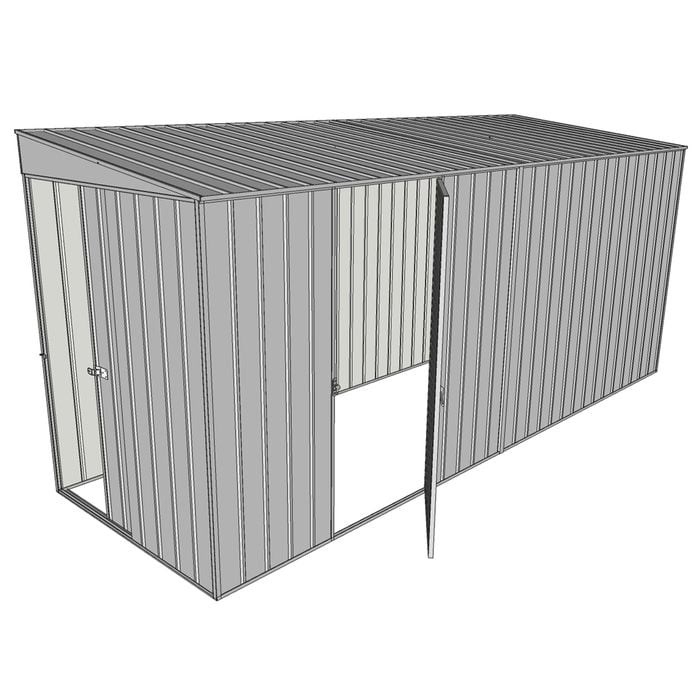 Build-a-Shed 1.5 x 4.5 x 2m Single Hinged Side Door Skillion Shed - Zinc