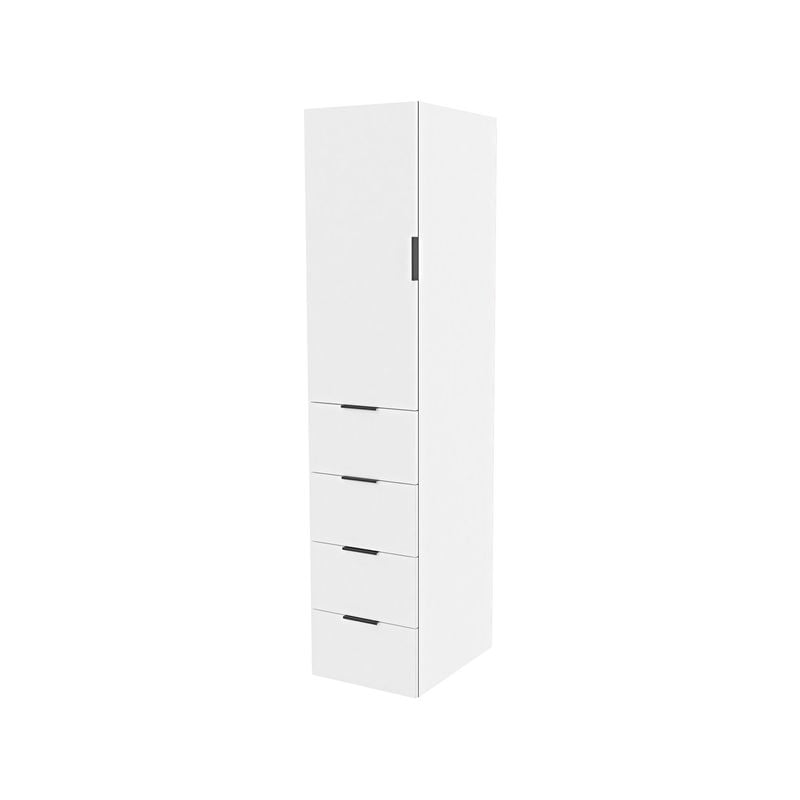 Lugna 2048 x 450 x 580mm White Hanging 4 Drawer 1 Left Hand Door Cabinet