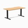 Desky Fixed Height Scalloped Melamine Office Desk Matte Black Frame 150cm