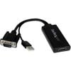 Startech.com Vga To Hdmi Adapter With Usb Audio & Power - Portable Vga To Hdmi Converter - 1080p - 1 X 15-pin