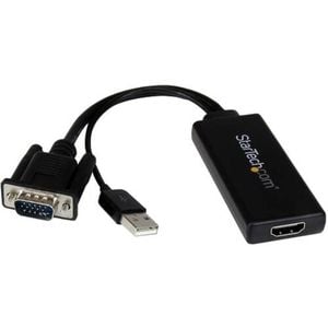 Startech.com Vga To Hdmi Adapter With Usb Audio & Power - Portable Vga To Hdmi Converter - 1080p - 1 X 15-pin