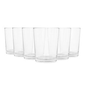 Argon Tableware 230ml Water Glasses - Set Of 6 Drinking Tumblers - Straight-sided Everyday Durable Soda Lime Glassware Set