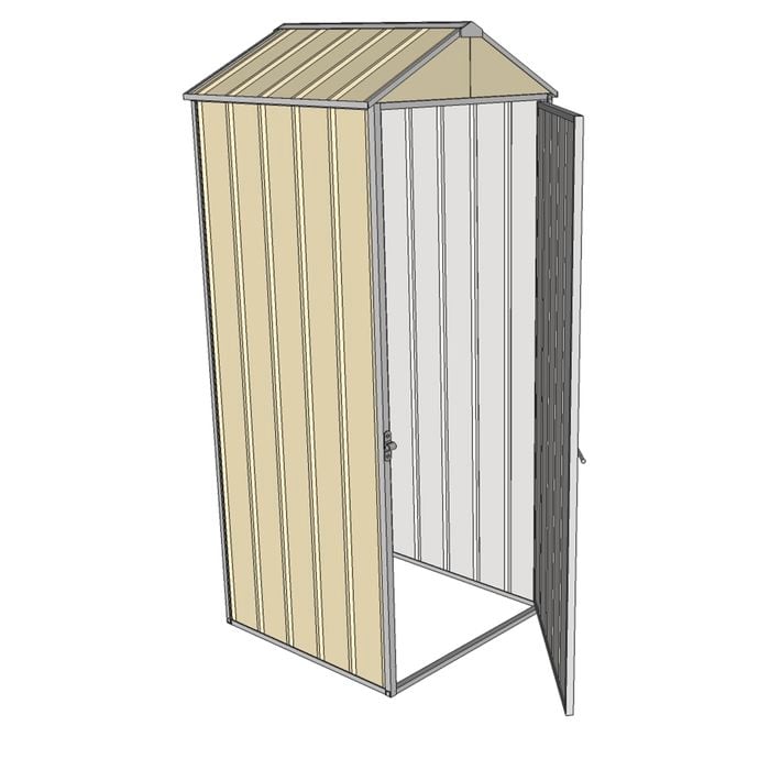Build-a-Shed 0.8 x 0.8 x 2.1m Gable Single Hinged Side Door Shed - Cream