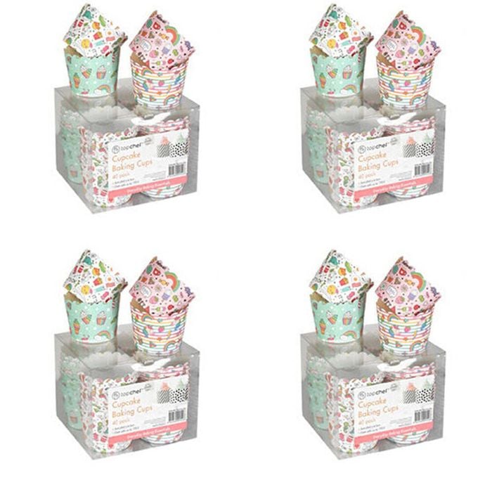 4x 40pc Topchef Cupcakes Baking Liner Cups Box Set 4.5cm Assorted